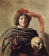 Frans Hals Young Man Holding a Skull Sweden oil painting reproduction